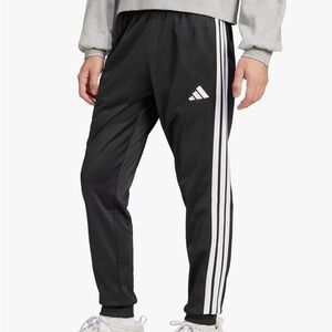 Adidas Men's Black Joggers with Triple White Stripes